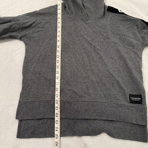 Calvin Klein Performance Crop Pullover Sweatshirt Cowl Neck Womens Small Grey - Picture 10 of 11